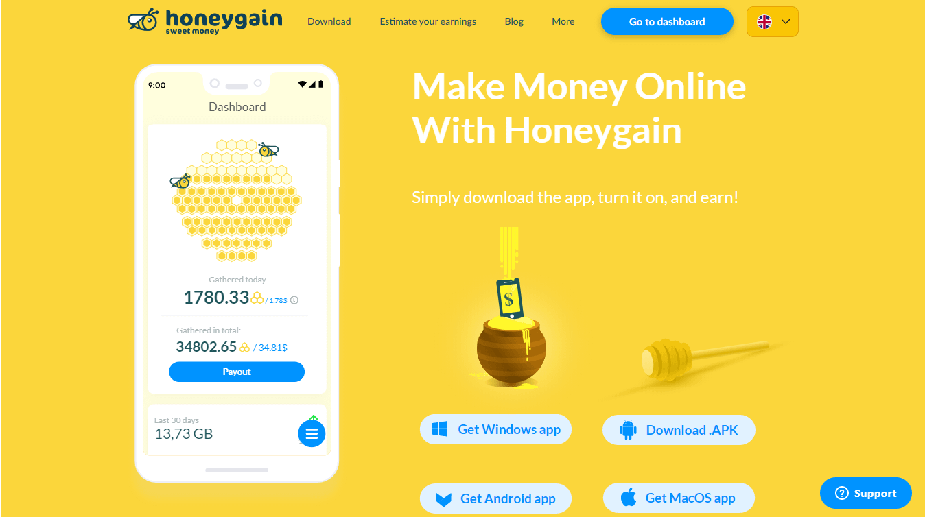 Honeygain – Make Money With Your Unused Internet